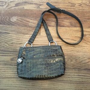 Brighton Olive Green Patent Leather Crossbody Bag